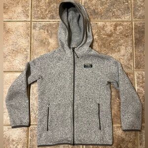 L.L. Bean Kids Sweater Fleece Hooded Gray Zip-Up Jacket